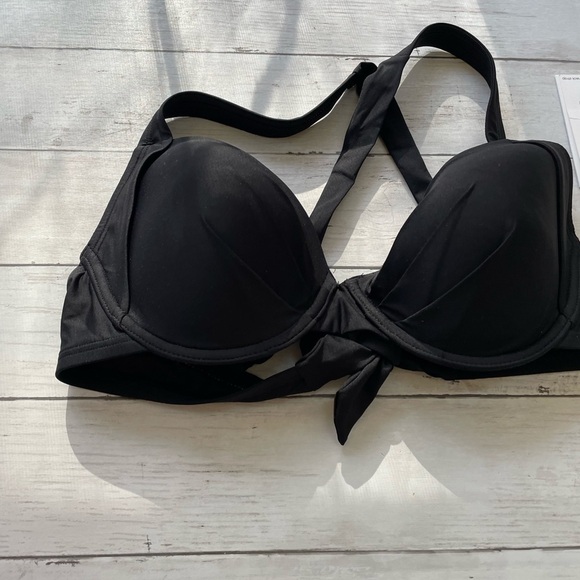 Calvin Klein Women's Pleated Convertible Underwire Bikini Top Swimsuit Black - Picture 6 of 11